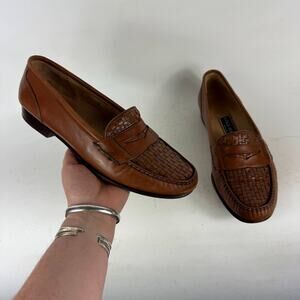 Cole Haan Penny Loafers Men's 9.5 Brown Leather Slip-On Round Toe Classic Casual